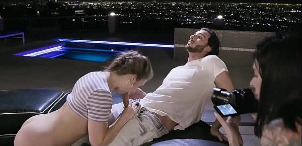  Lucas gets Lena on all fours and fuck her from behind making her moan in delight
